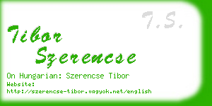 tibor szerencse business card